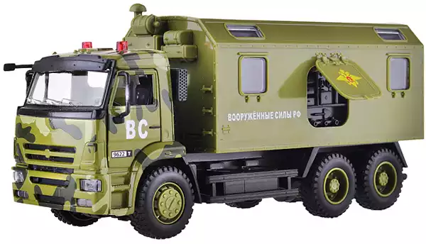 Модель машины 1:38 КАМАЗ Вооруженные силы 9622A АВТОПАРК свет, звук, Инерционный механизм