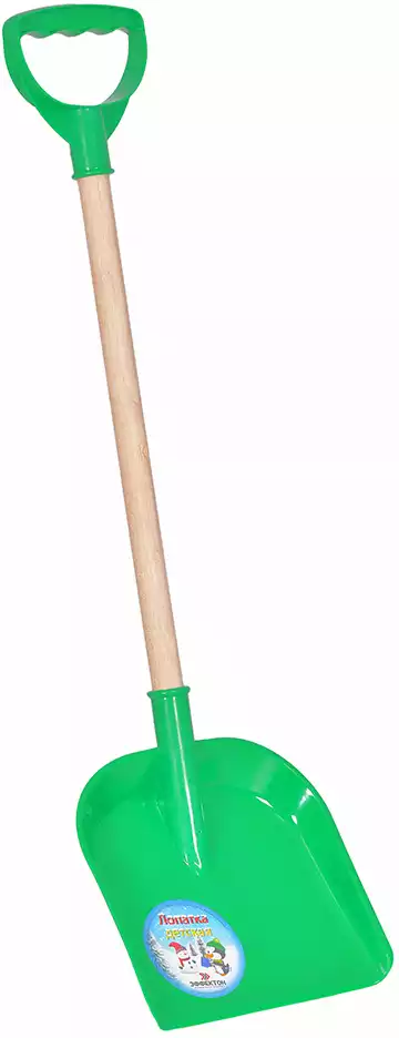 Эффект Лопата детская с деревянной ручкой 63см.зеленая