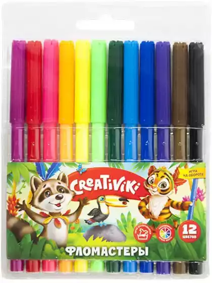 Фломастеры 12 цветов Creativiki ФЛВ12КР