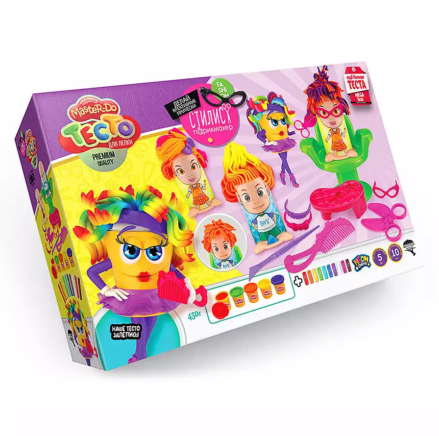 Тесто для лепки TMD-13-01 Стилист-Парикмахер 10 цветов Мaster Do
