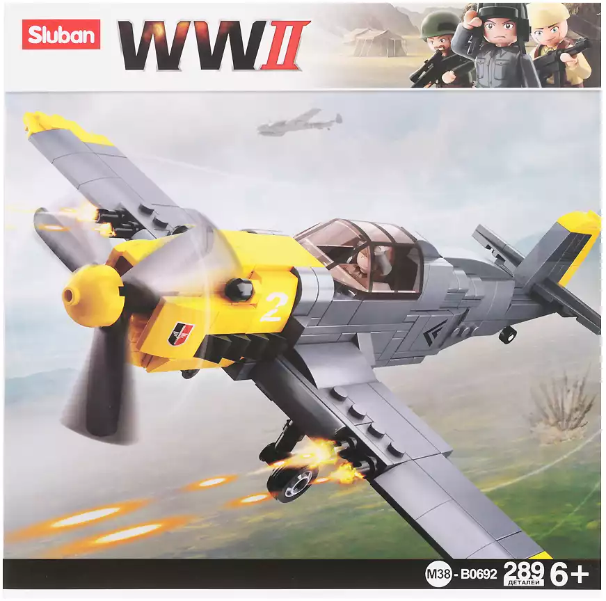 Конструктор блочный Военный самолет 289 дет. М38-B0692 Sluban