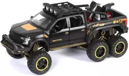 Модель машины Ford F-150 Raptor 6х6 + мотоцикл 1:24 свет, звук, Инерционный механизм 10932