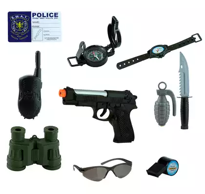 Набор полицейского с пистолетом на батарейках в чемодане HSY-058
