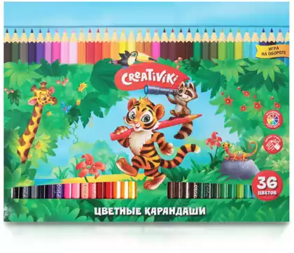 Карандаши цветные 36 цветов Creativiki КЦ36КР
