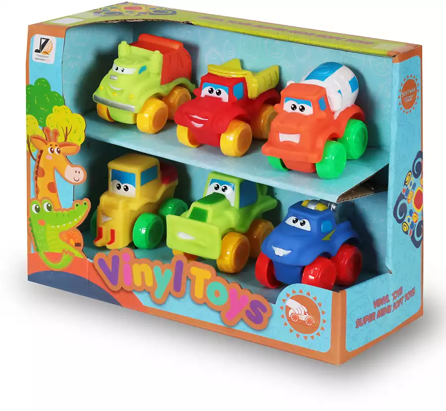 Набор резиновых игрушек Машинки JZD-049-2