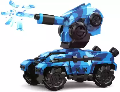 Танк р/у 3D Стреляет гелевыми пулями (синий) +акб