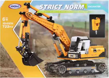 Конструктор экскаватор XB-03038 желтый 722 дет.