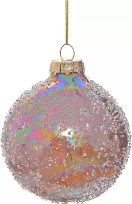 Новогодний шар стекло 8 см 040779