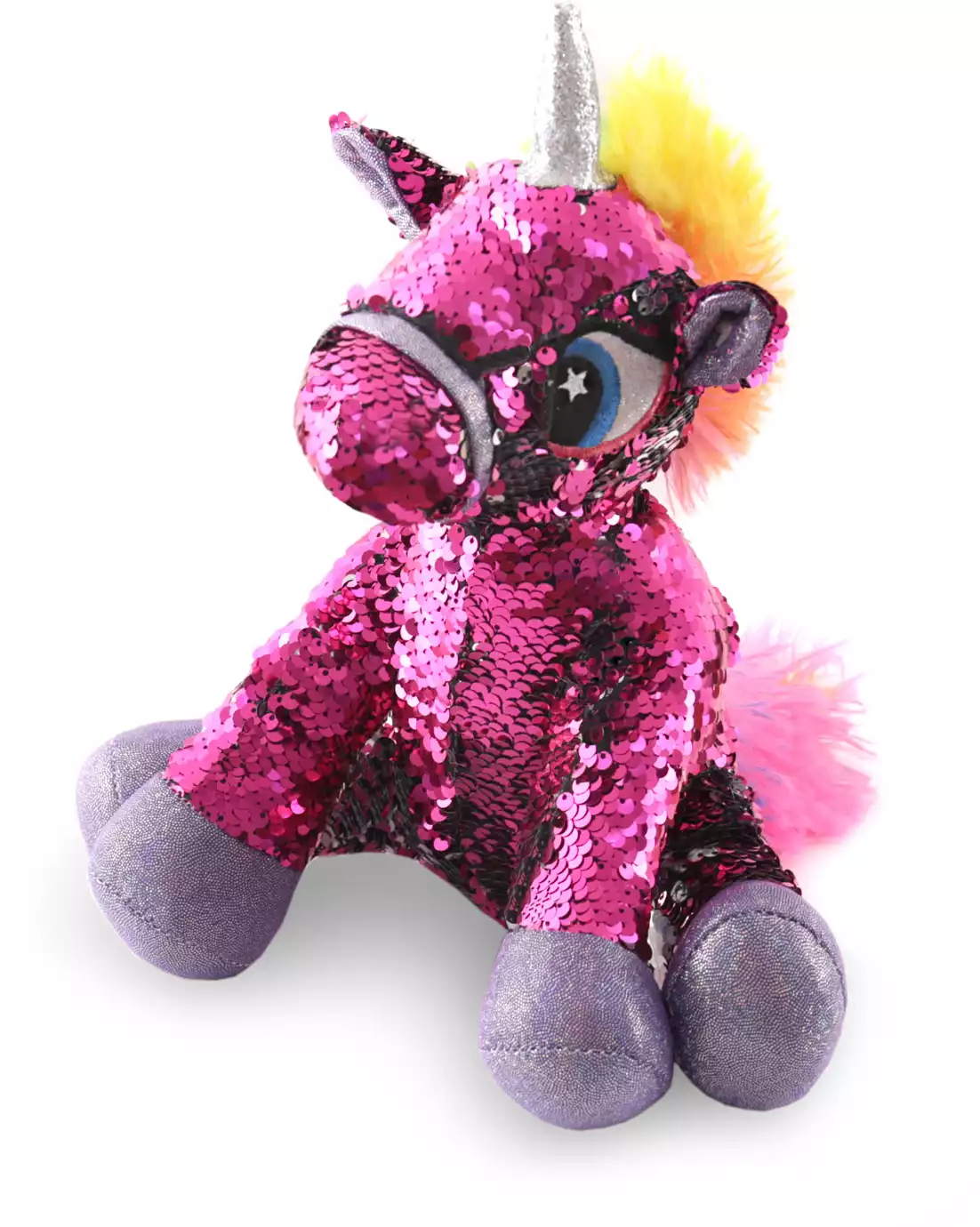 Мягкая игрушка Единорог Ильва с пайетками 23 см SJ6509