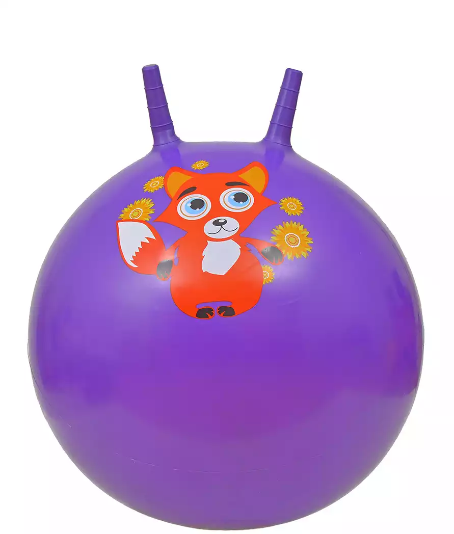 Мяч с рожками 45 см фиолетовый с Лисой