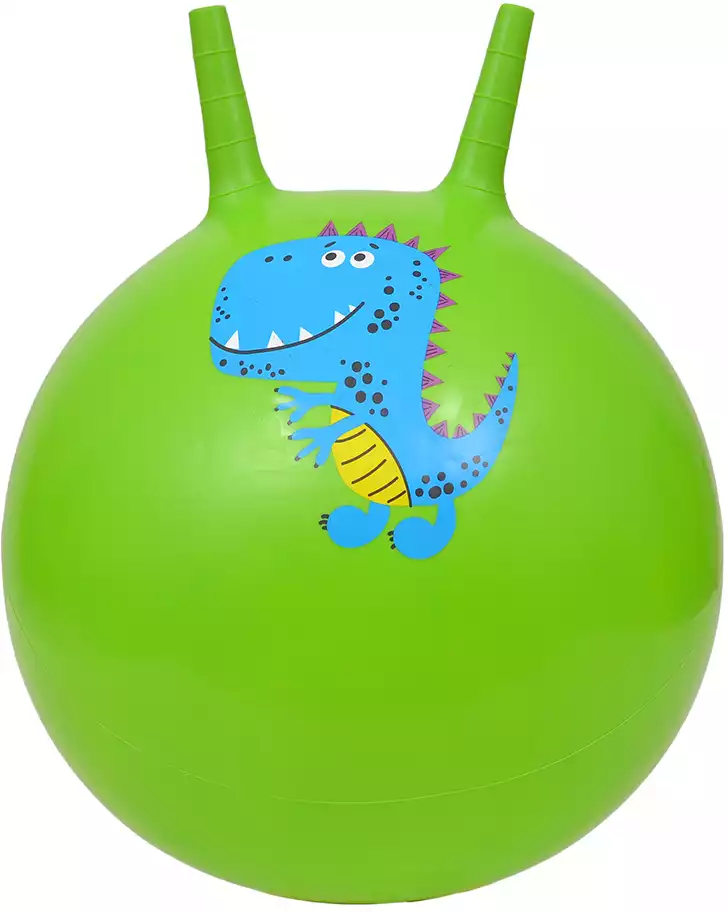 Мяч с рожками 45 см зеленый с Динозавром
