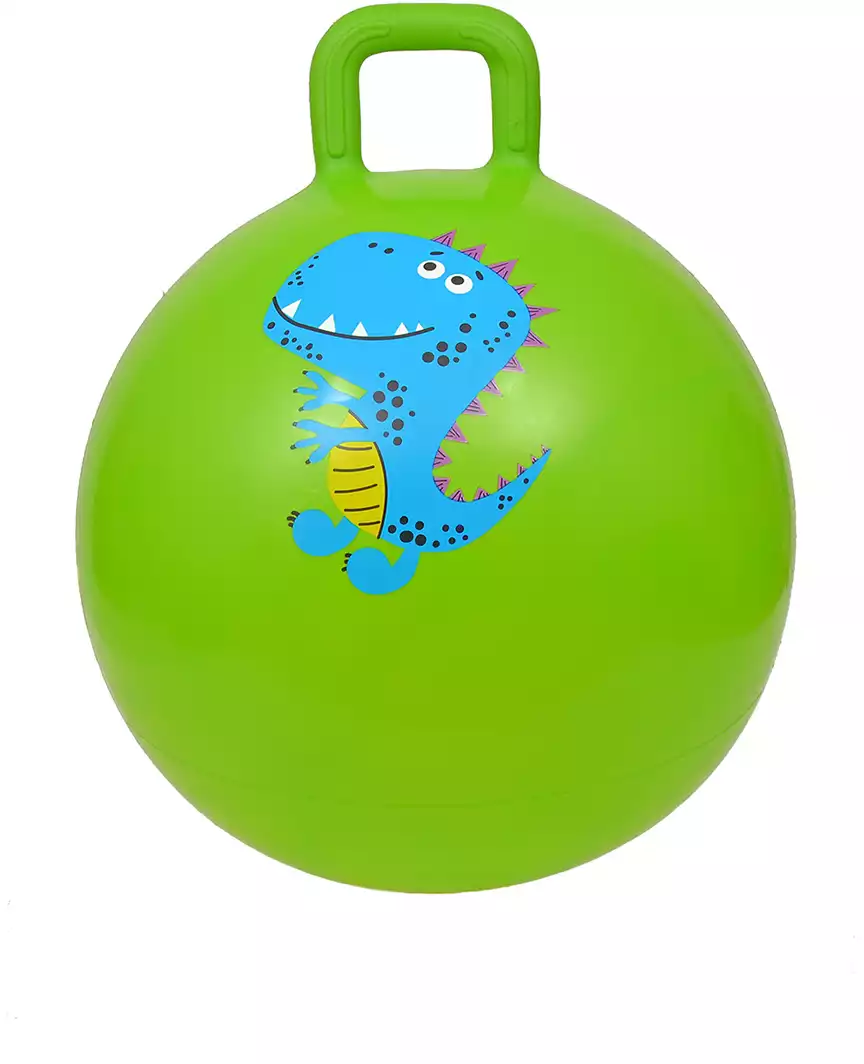 Мяч с ручкой 45 см зеленый с Динозавром