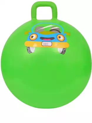 Мяч с ручкой 55 см зеленый с Машиной
