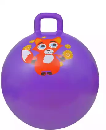 Мяч с ручкой 55 см фиолетовый с Лисой