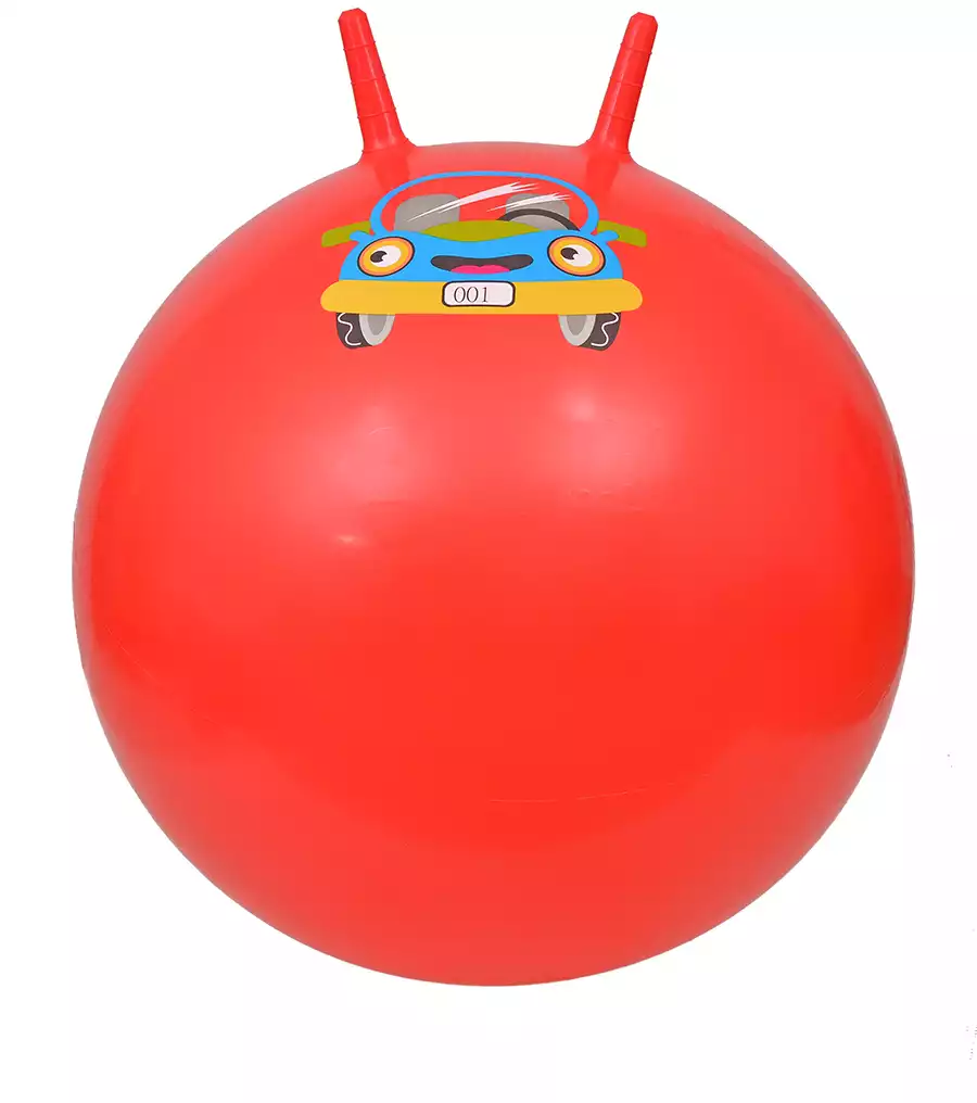 Мяч с рожками 65 см красный с Машиной