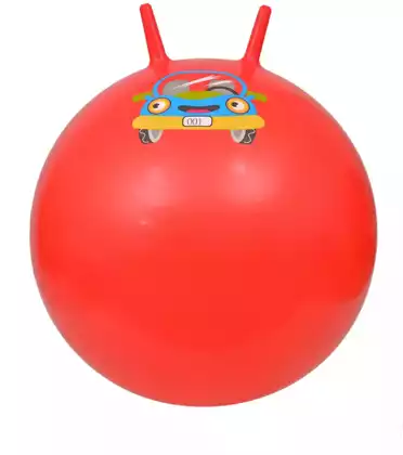 Мяч с рожками 65 см красный с Машиной