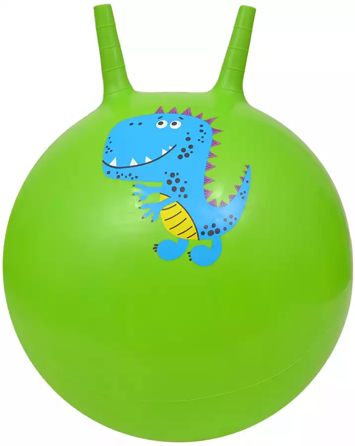 Мяч с рожками 65 см зеленый с Динозавром