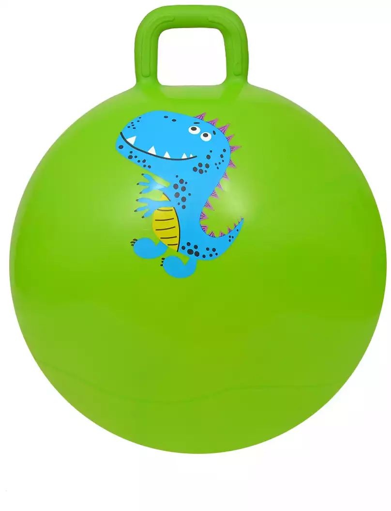 Мяч с ручкой 65 см зеленый с Динозавром