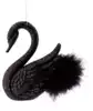Новогодняя фигурка лебедь 10 см черный 152320-1