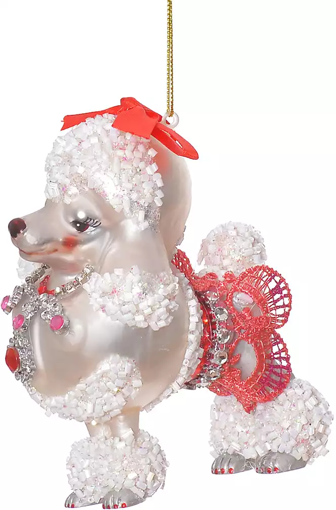 Новогодняя фигурка 12,5 см Пудель стекло Y143197