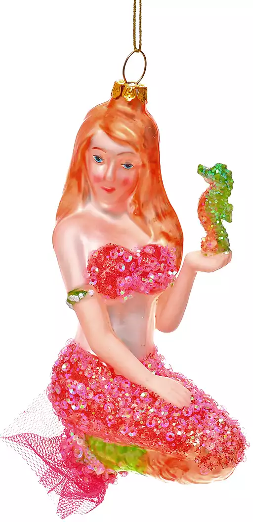 Новогодняя фигурка 15,3 см Русалочка стекло Y140337