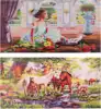 Алмазная раскраска 40*50 НД-1978 Двусторонняя картина Лошади в лесу .Милая балерина