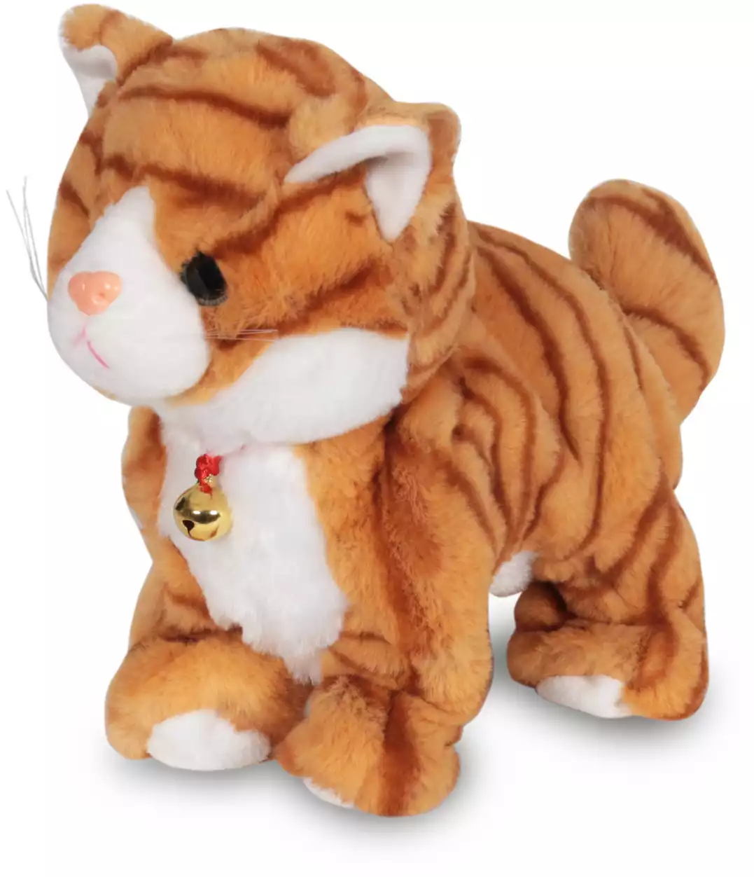 Мягкая игрушка Кошка Бесси бело-рыжая в полоску 23 см JM-8288-4 механическая