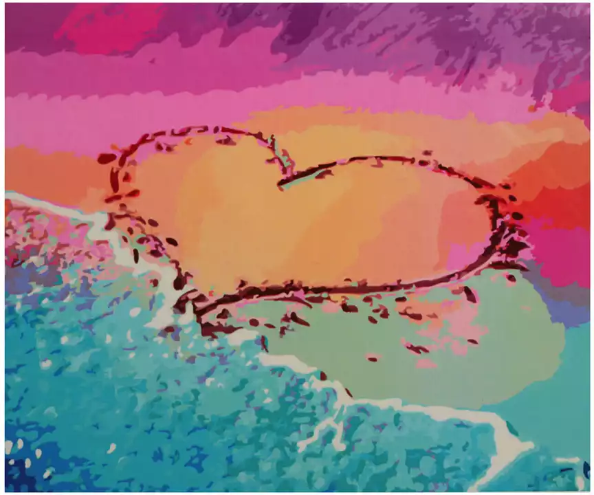 Алмазная мозаика 30*40 GB74983 Сердце на песке