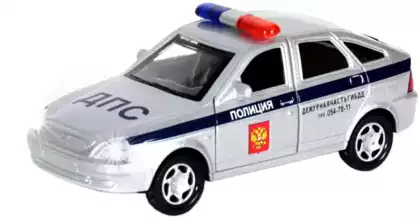 Модель машины LADA PRIORA Полиция 1:32 свет, Инерционный механизм 24331