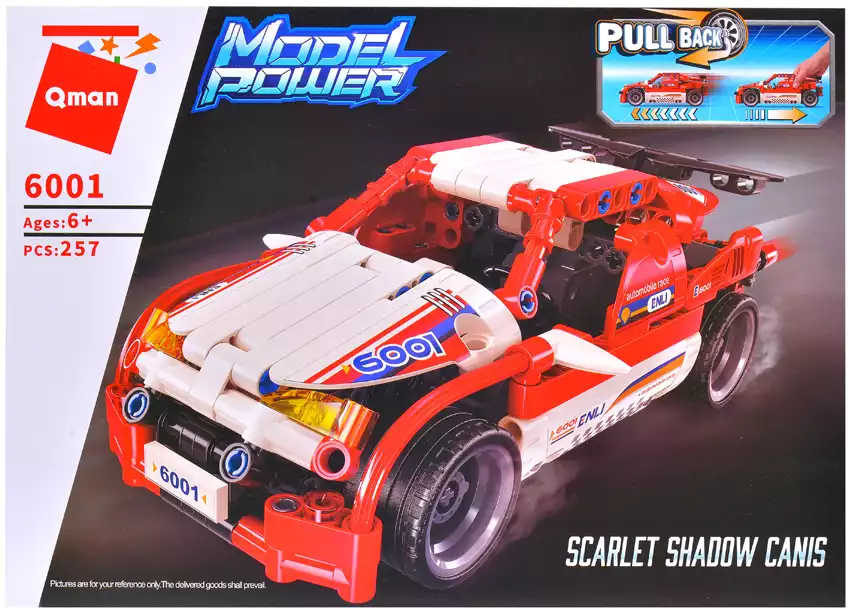 Конструктор блочный машина с инерционным механизмом 6001 257 дет. Qman