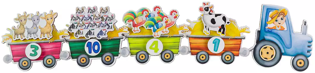 Игра с липучками Трактор с животными 30102 Сибирские игрушки
