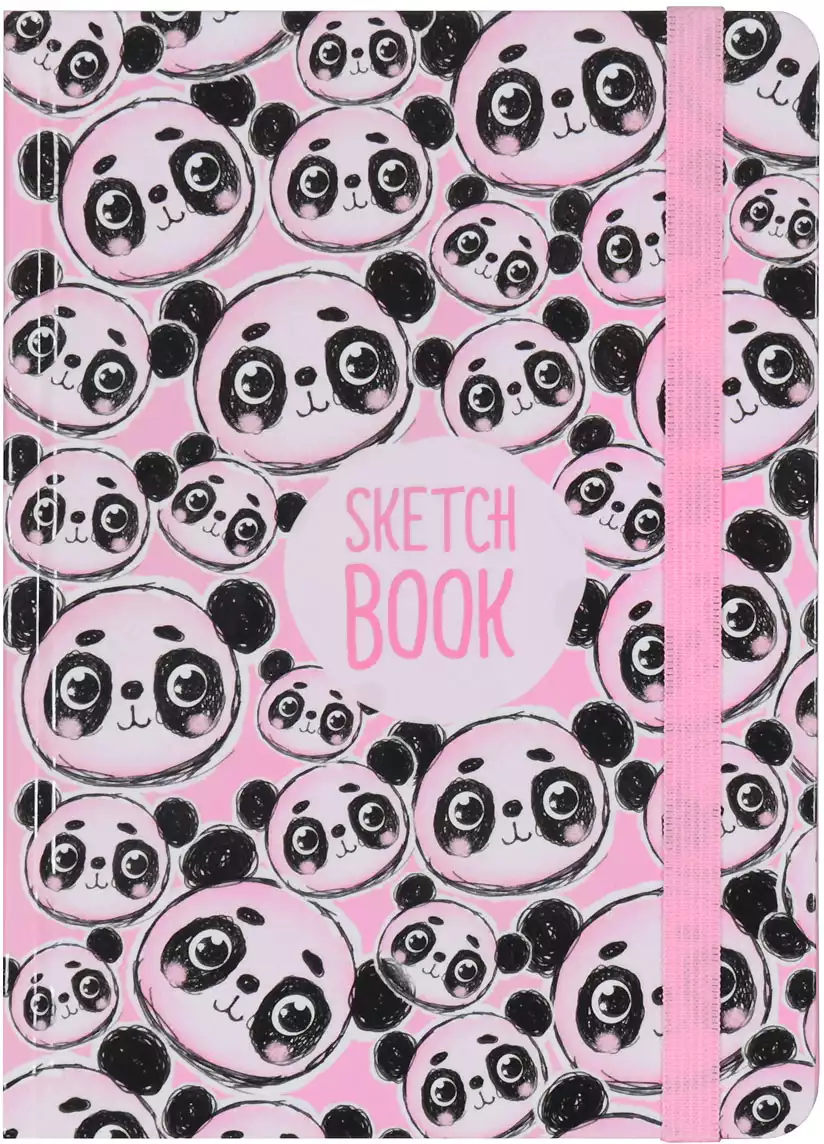 Скетчбук Панды розовые листы 80-5473