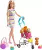 Кукла Barbie GHV92 со щенком в коляске