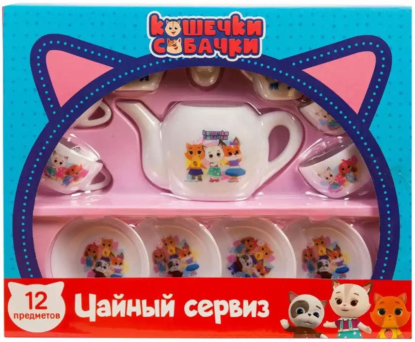Набор посуды 38434 Кошечки-Собачки Чайный сервиз 12 предметов