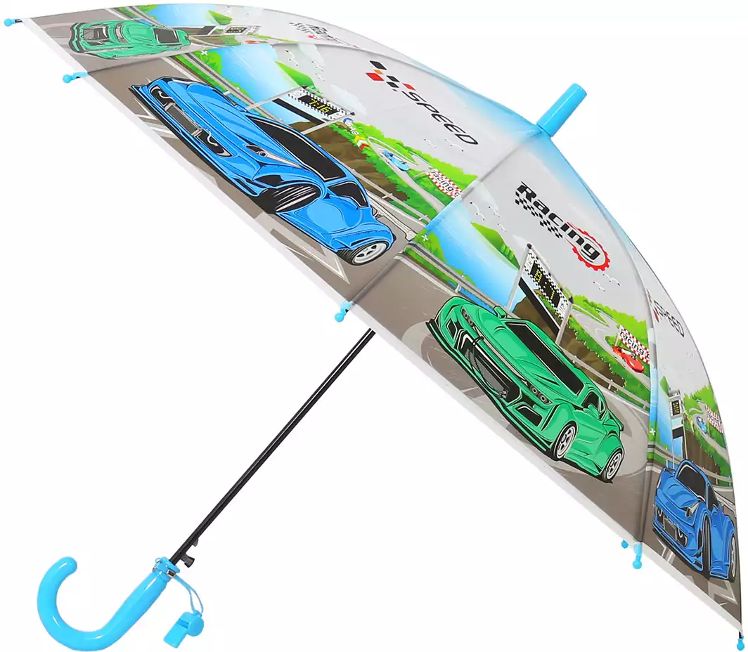 Зонтик с машинами сине-зелеными 2020