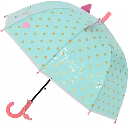 Зонтик голубой в горошек с ушками кошки 058D-921D