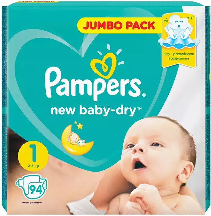 Подгузники Pampers New Baby 1 (2-5 кг) 94 шт