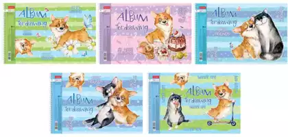 Альбом для рисования 24л А4 Из жизни корги