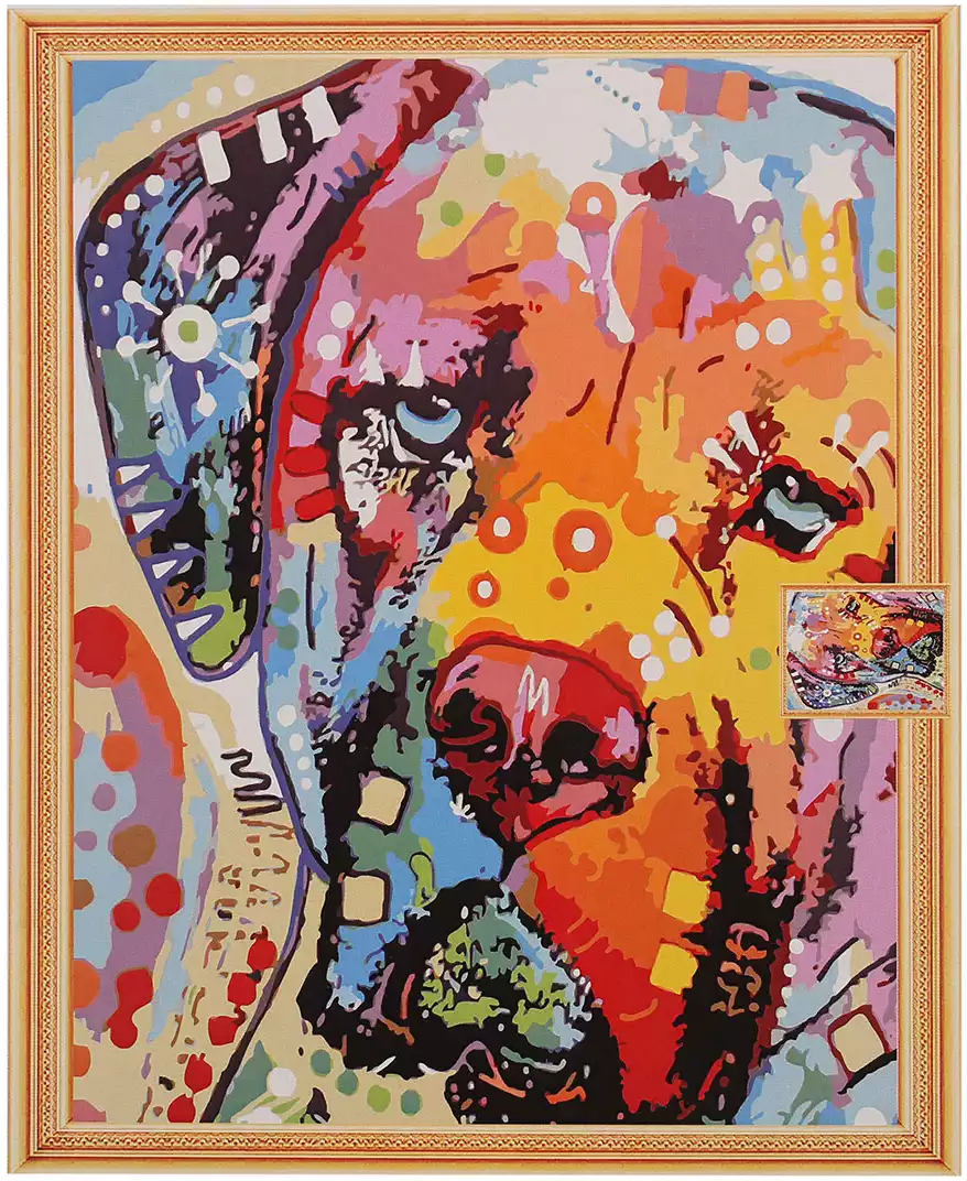 Рисование по номерам 40*50 MS9452 Радужный пёс