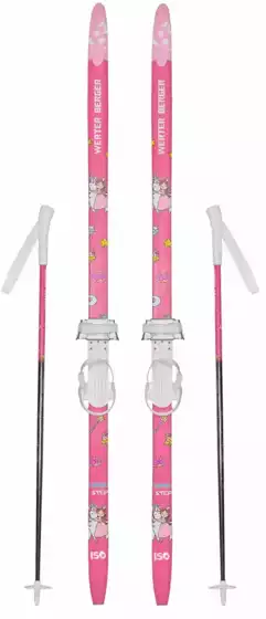 Лыжи 150 см в комплекте палки, крепление combi розовый WERTER BERGER Princess