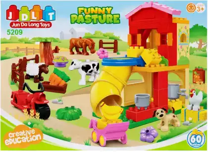 Конструктор JDLT 5209-WB Весёлая ферма 60 дет.