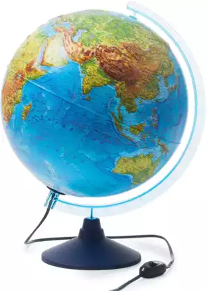 Глобус Земли физико-политический с подсветкой рельефный 32 см Ке013200233