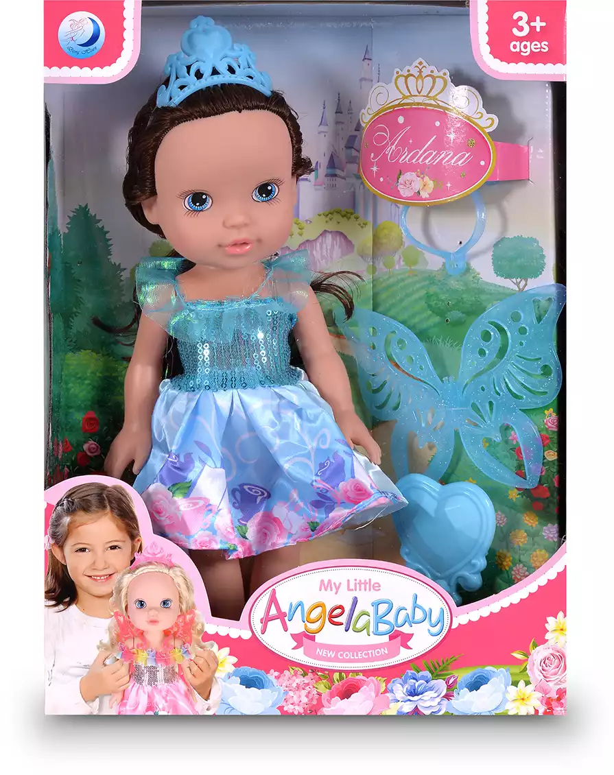 Кукла A632-1 в голубом платье и короне