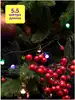 Светодиодная гирлянда НИТЬ 3,8 м 30 цветных LED ламп шишки, зеленый провод,IP20, от сети