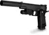 Пистолет металлический Colt Hi-Capa с глушителем и ЛЦУ 20см G.6A