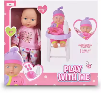Пупс HX833-3 со стульчиком и аксессуарами