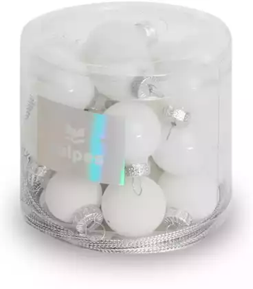 Набор стеклянных шаров 2,5 см 24 штуки Белые 25-7