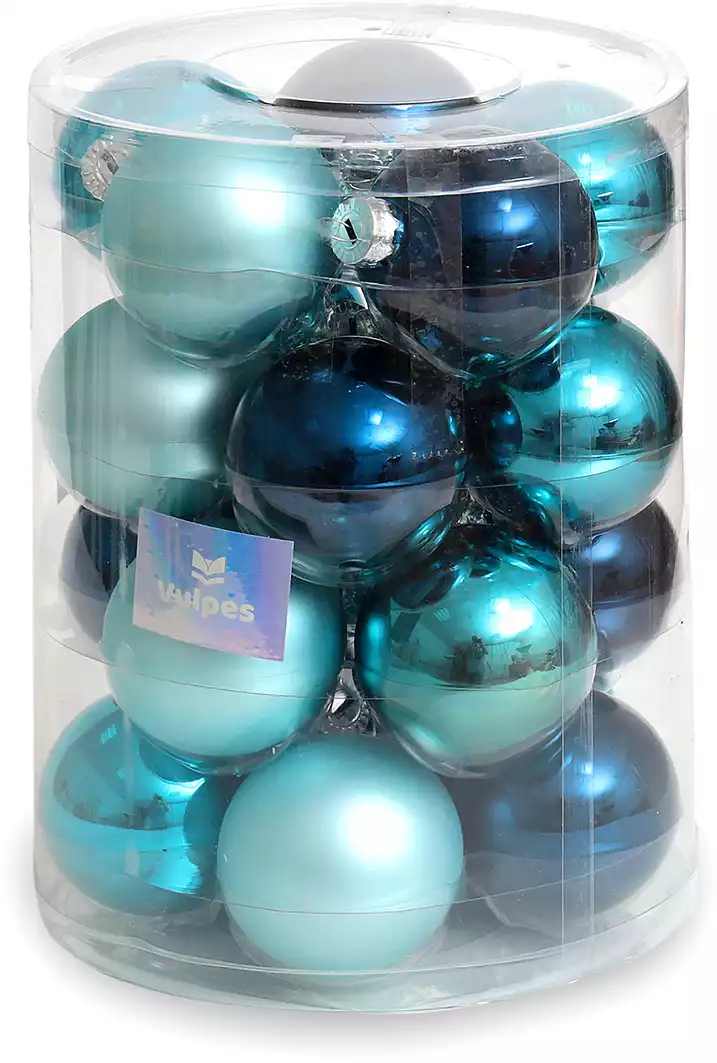 Набор стеклянных шаров 6 см 20 штук Голубой микс 25-33 купить в Ижевске -  интернет магазин Rich Family