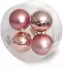 Набор стеклянных шаров 10 см 4 штуки Розовый 25-46