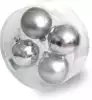 Набор стеклянных шаров 10 см 4 штуки Серебро 25-48, Серый